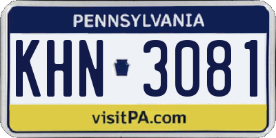 PA license plate KHN3081