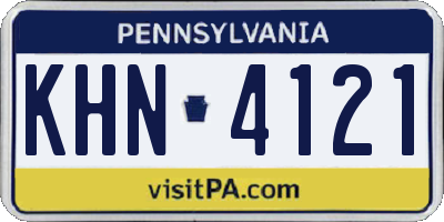 PA license plate KHN4121