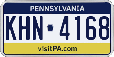 PA license plate KHN4168