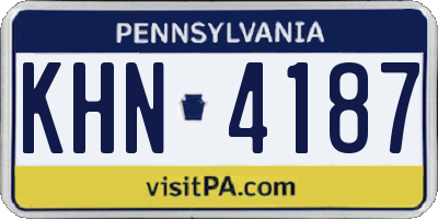PA license plate KHN4187