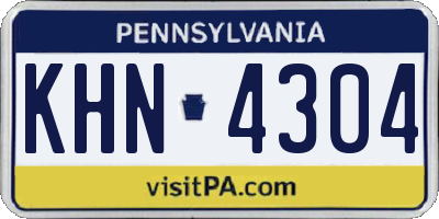 PA license plate KHN4304