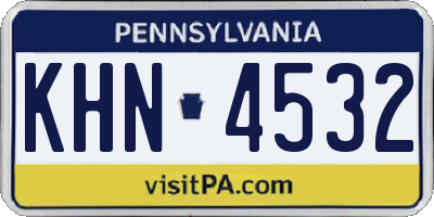 PA license plate KHN4532