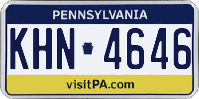 PA license plate KHN4646