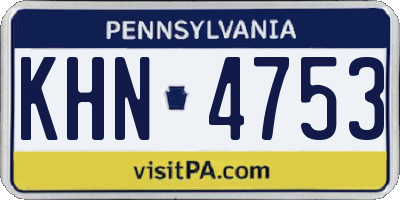 PA license plate KHN4753