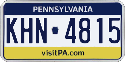 PA license plate KHN4815