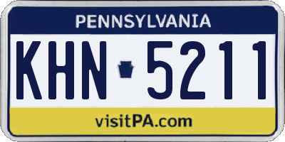 PA license plate KHN5211