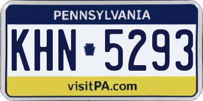PA license plate KHN5293