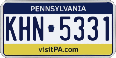 PA license plate KHN5331