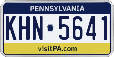 PA license plate KHN5641
