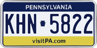 PA license plate KHN5822