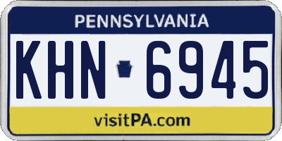 PA license plate KHN6945