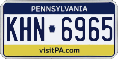 PA license plate KHN6965