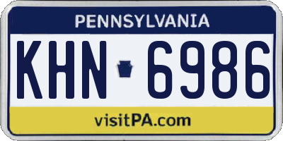 PA license plate KHN6986