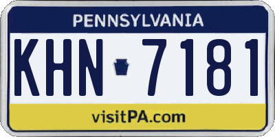 PA license plate KHN7181