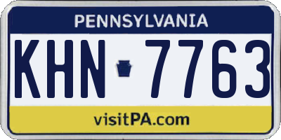 PA license plate KHN7763