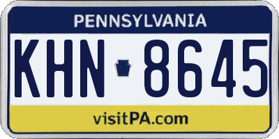 PA license plate KHN8645