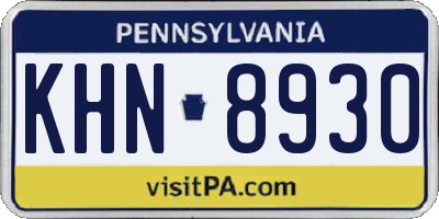 PA license plate KHN8930
