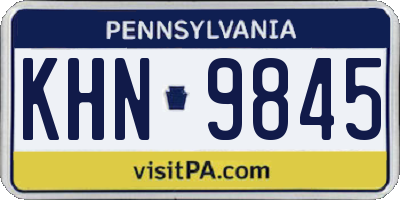 PA license plate KHN9845