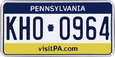 PA license plate KHO0964