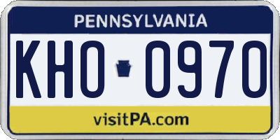 PA license plate KHO0970