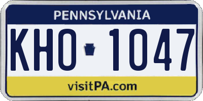 PA license plate KHO1047