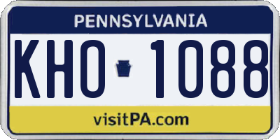 PA license plate KHO1088