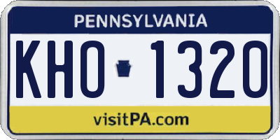 PA license plate KHO1320