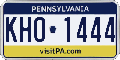 PA license plate KHO1444