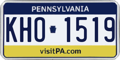 PA license plate KHO1519