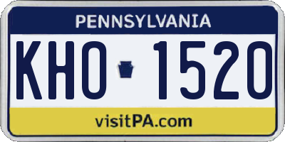 PA license plate KHO1520