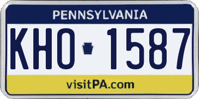 PA license plate KHO1587