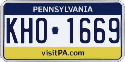PA license plate KHO1669
