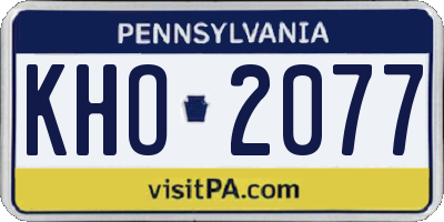 PA license plate KHO2077