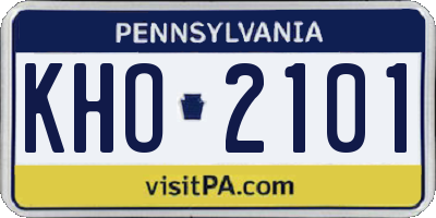 PA license plate KHO2101