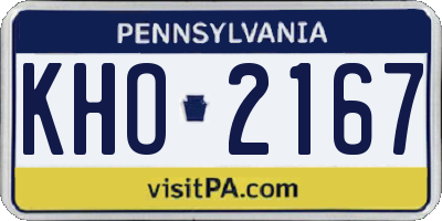 PA license plate KHO2167