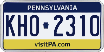 PA license plate KHO2310
