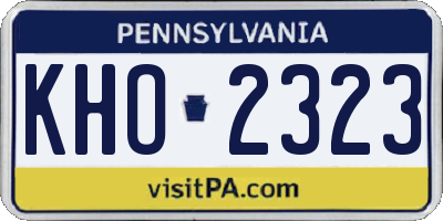 PA license plate KHO2323