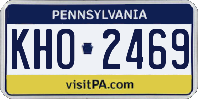 PA license plate KHO2469