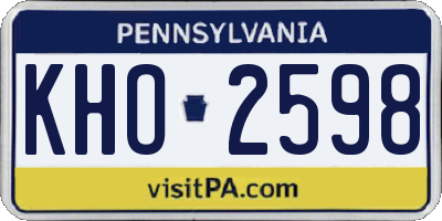 PA license plate KHO2598