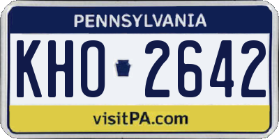 PA license plate KHO2642