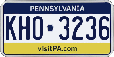 PA license plate KHO3236