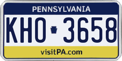 PA license plate KHO3658