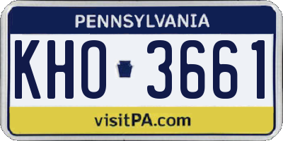 PA license plate KHO3661