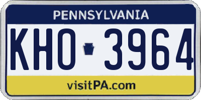PA license plate KHO3964