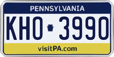 PA license plate KHO3990