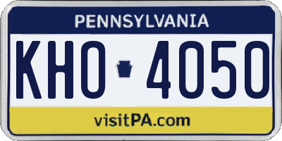PA license plate KHO4050