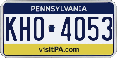 PA license plate KHO4053