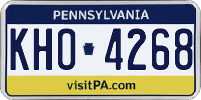 PA license plate KHO4268