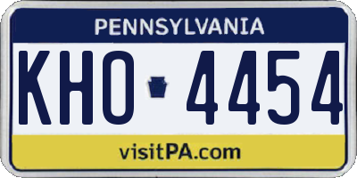 PA license plate KHO4454
