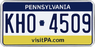 PA license plate KHO4509